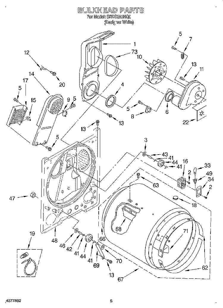 SECTION Diagram and Parts List for SEDS800HQ0  Whirlpool Dryer