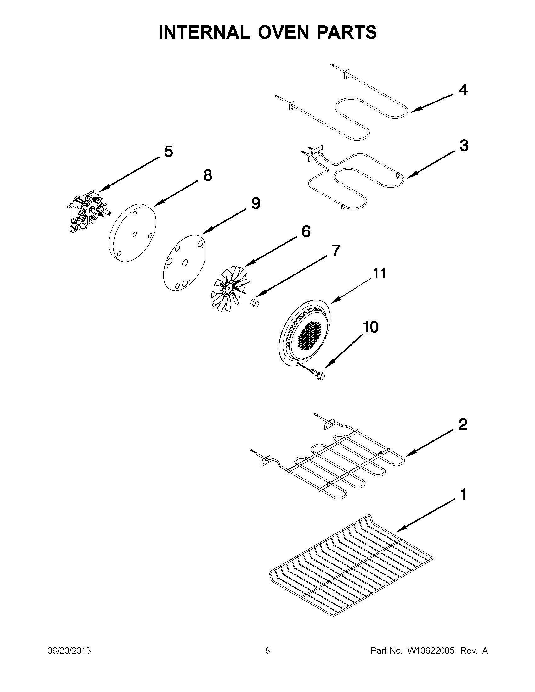 04 - INTERNAL OVEN PARTS Diagram and Parts List for YWGI925C0BS0  Whirlpool Range