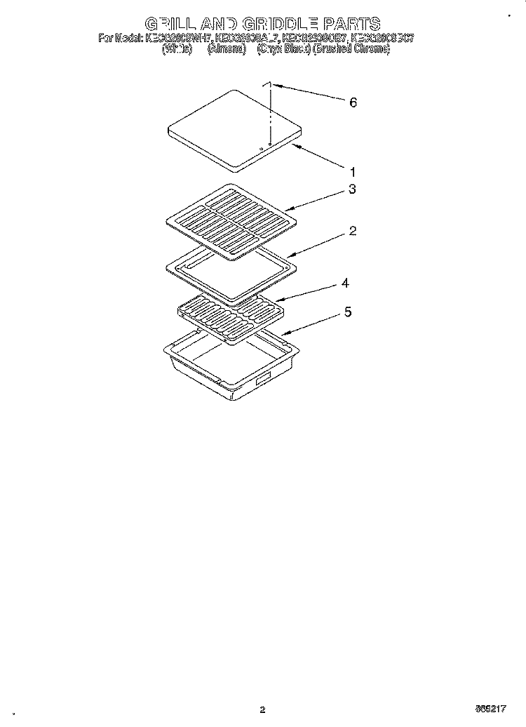 SECTION Diagram and Parts List for KECG260SAL7  KitchenAid Cooktop