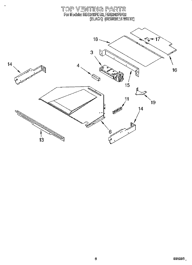 TOP VENTING, OPTIONAL Diagram and Parts List for RBS245PDQ2  Whirlpool Wall Oven