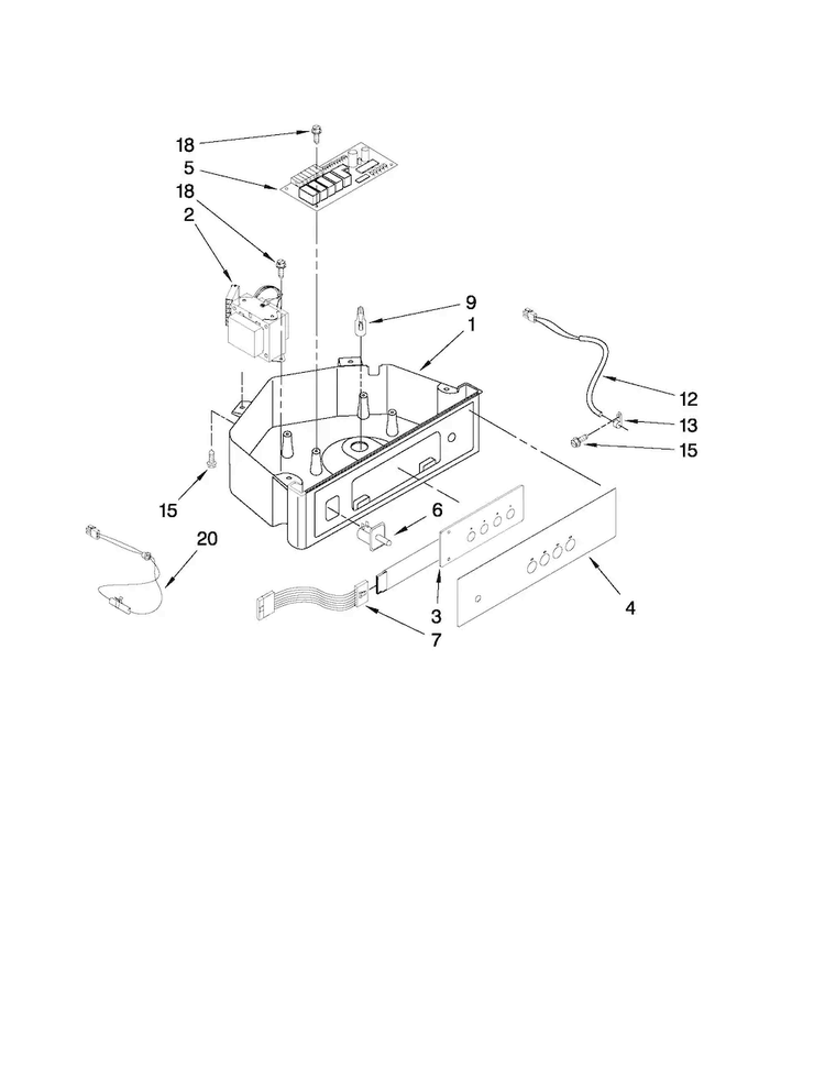 Control Panel Parts Diagram and Parts List for 10689583705  Kenmore Ice Maker
