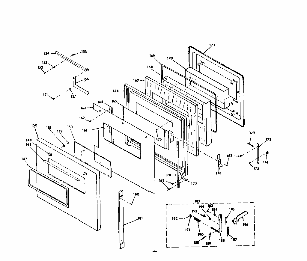 Porcelain Door Diagram and Parts List for 8504237200  Kenmore Range