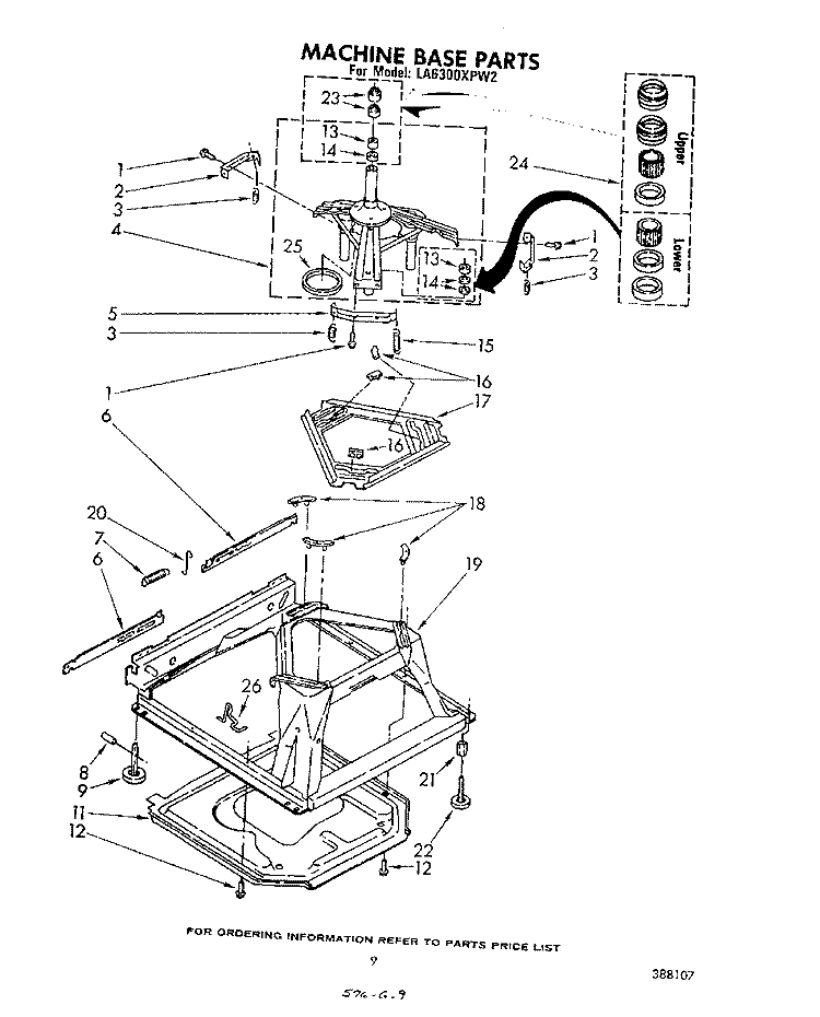 MACHINE BASE Diagram and Parts List for LA6300XPW2  Whirlpool Washer