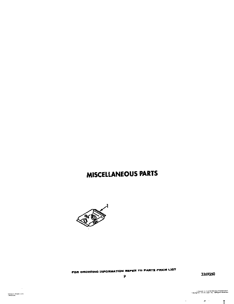 OPTIONAL, MISCELLANEOUS Diagram and Parts List for DU9420XX0  Whirlpool Dishwasher