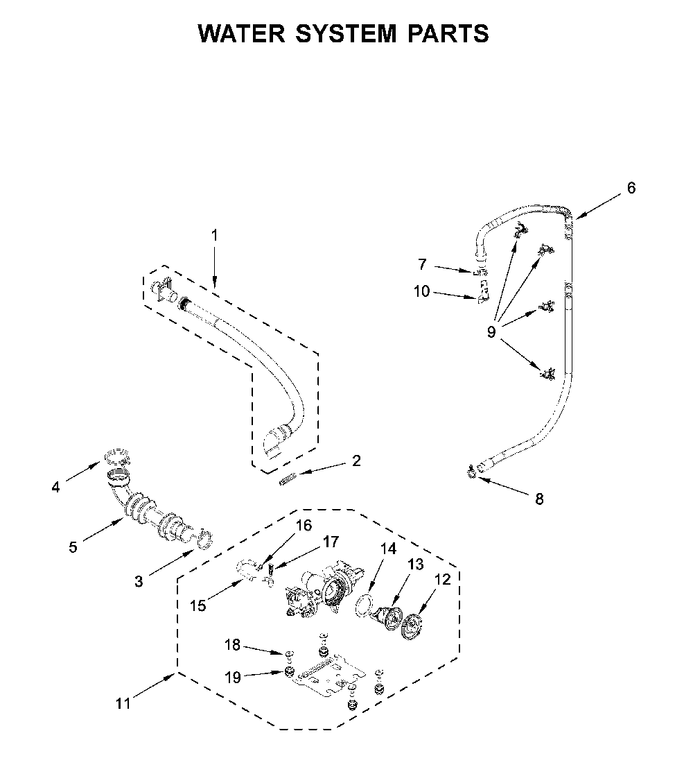 Water system parts Diagram and Parts List for WFW560CHW2  Whirlpool Washer