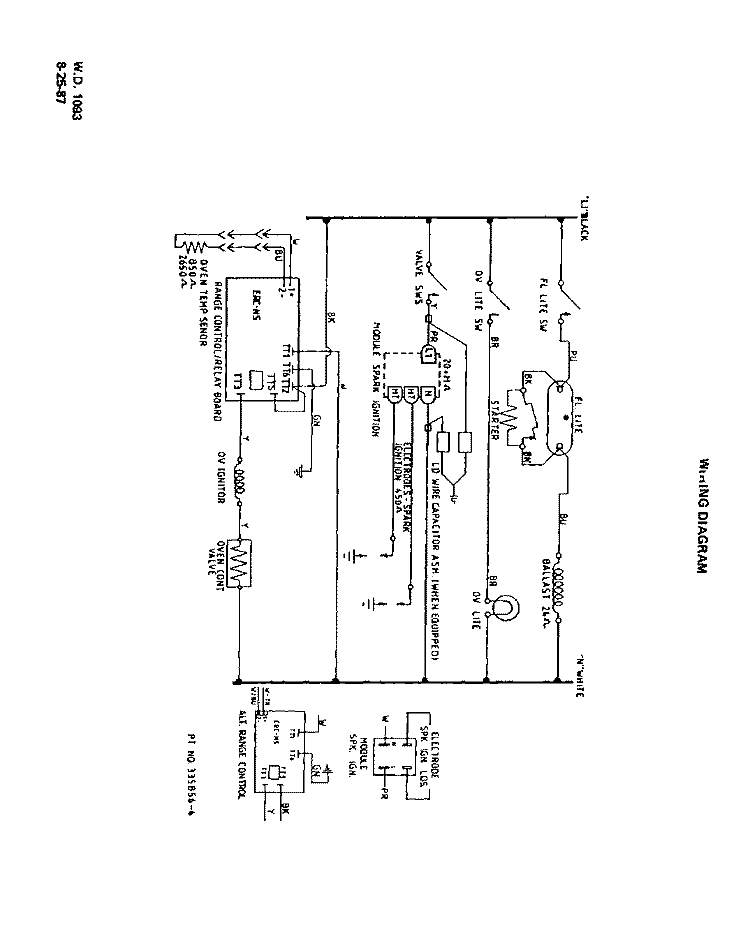 WIRING DIAGRAM Diagram and Parts List for F4858W0  Roper Range
