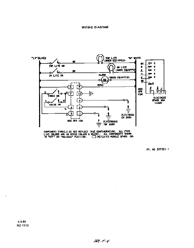 Wiring Diagram Diagram and Parts List for 1436*1A  Roper Range