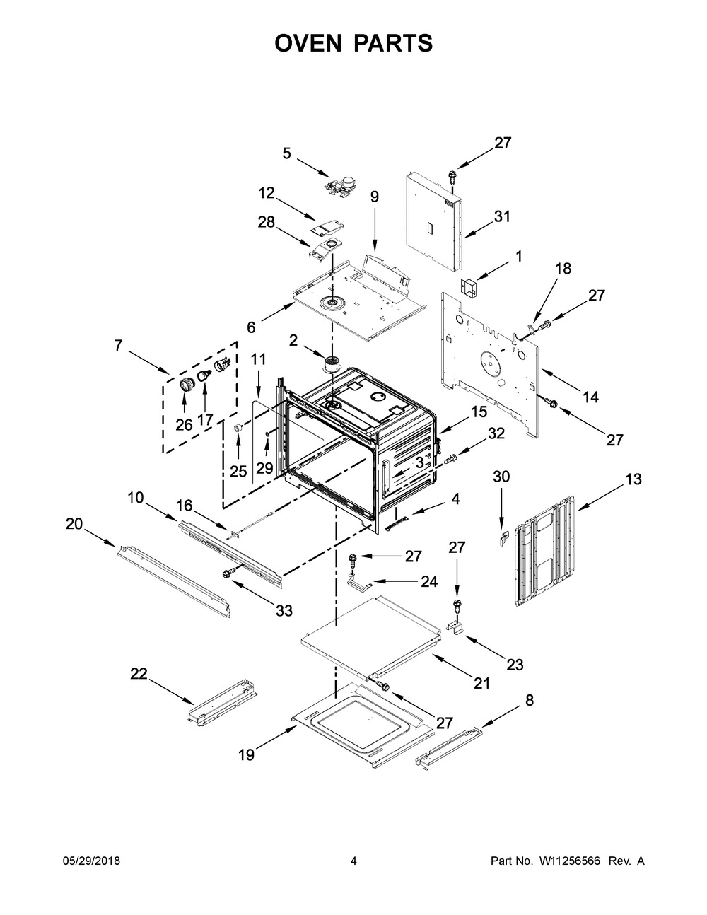 Oven Parts Diagram and Parts List for WOC95EC0AB05  Whirlpool Microwave Oven Combo