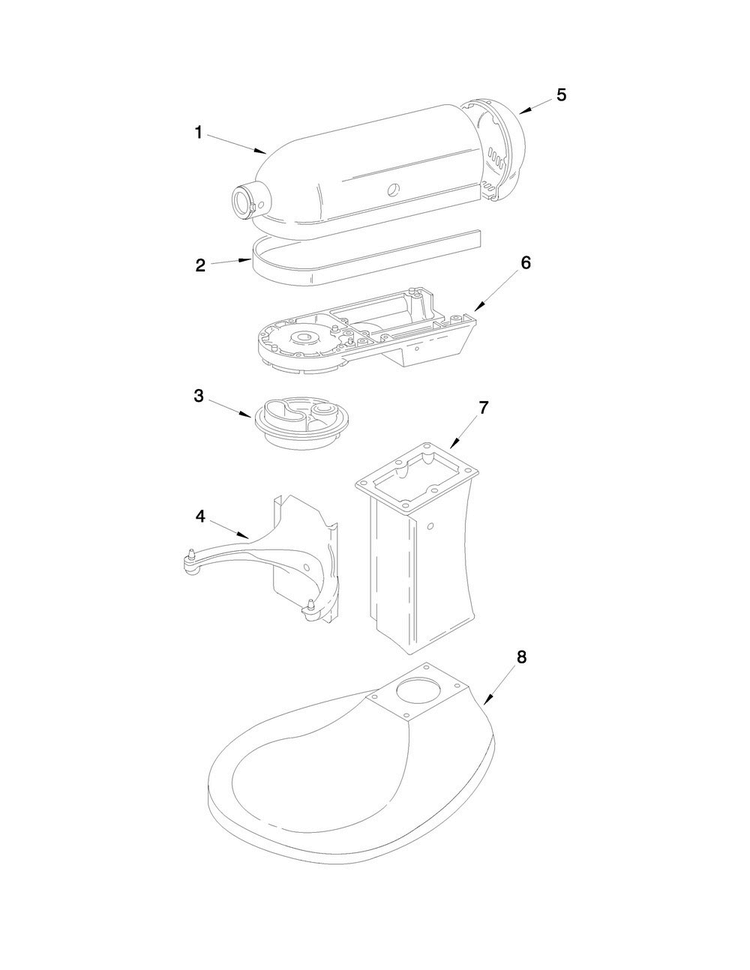 Color Variation Parts Diagram and Parts List for 5KPM5CER0  KitchenAid Mixer