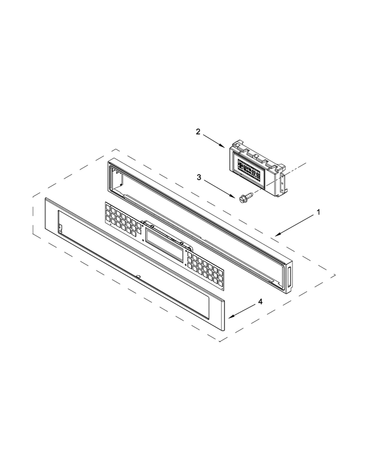 Control Panel Parts Diagram and Parts List for KMBP100ESS00  KitchenAid Microwave