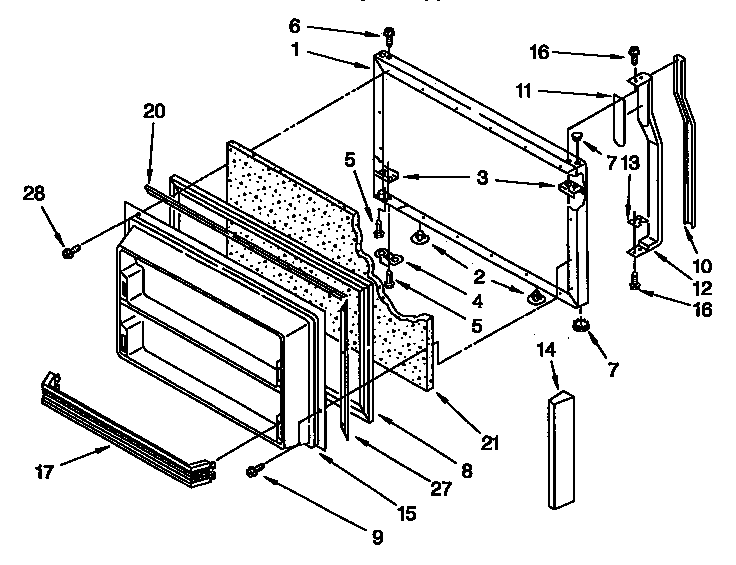 Freezer Door Diagram and Parts List for KTRS22QABL01  KitchenAid Refrigerator