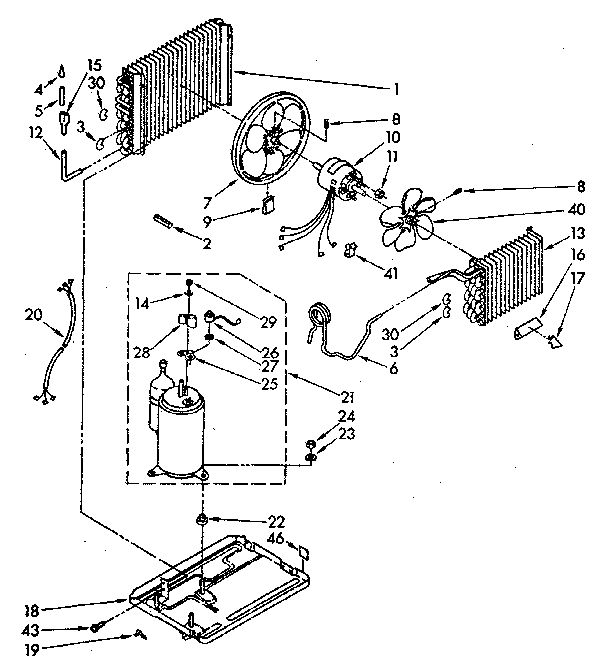 Unit Parts Diagram and Parts List for 1068740690  Kenmore Air Conditioner