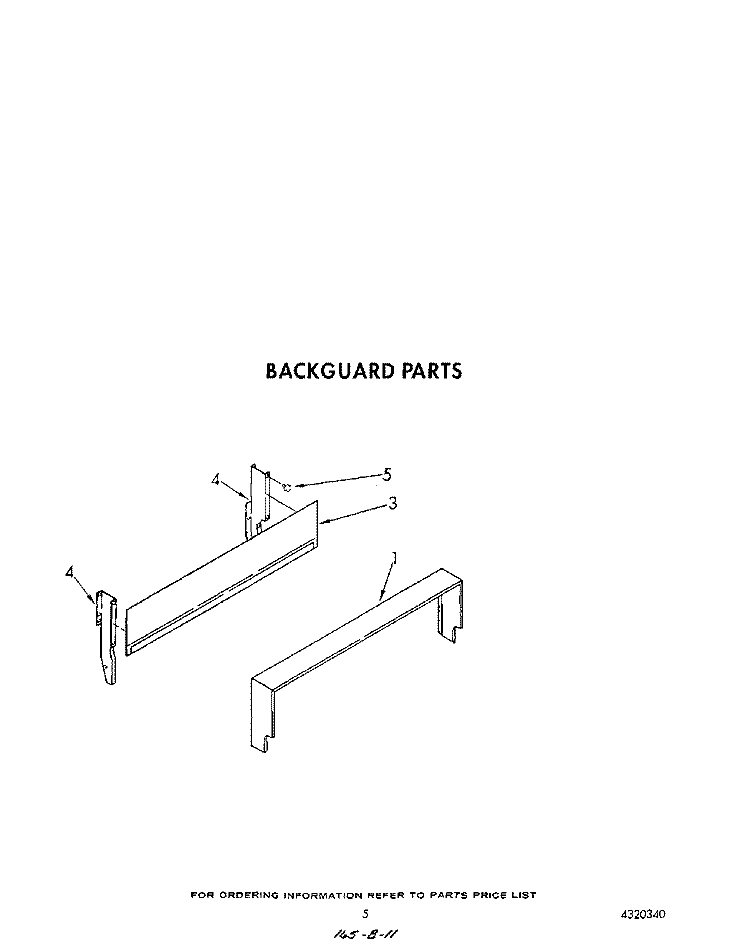 BACKGUARD Diagram and Parts List for FGP210VL1  Whirlpool Range