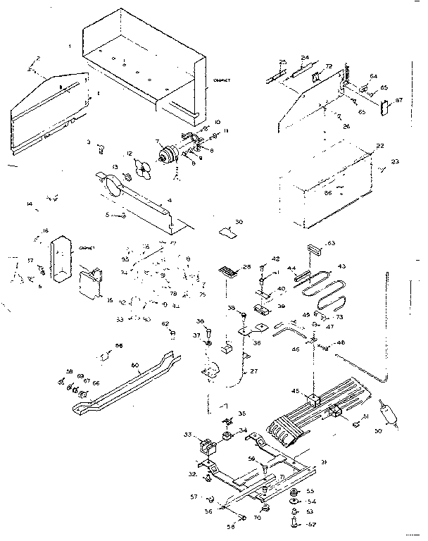 Unit Parts Diagram and Parts List for 106N14F-1  Kenmore Refrigerator