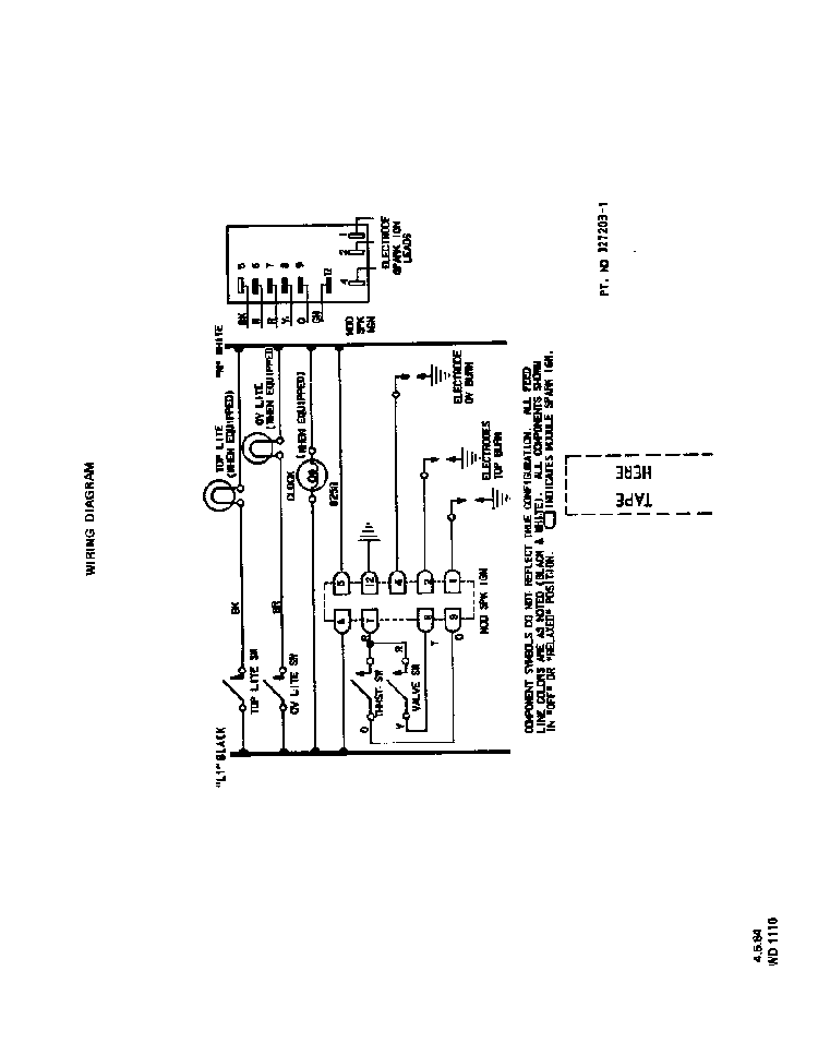Wiring Diagram Diagram and Parts List for 1265*0A  Roper Range