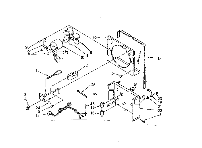 Air Flow And Control Parts Diagram and Parts List for 42856310  Whirlpool Dehumidifier