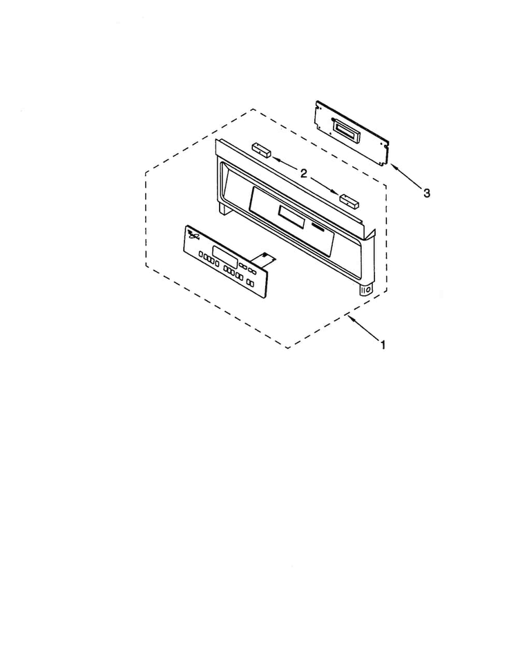 Control Panel Diagram and Parts List for RS610PXHW1  Whirlpool Range