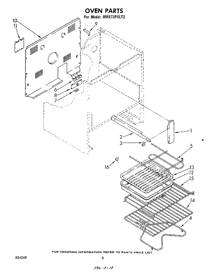 OVEN (CONTINUED) Diagram and Parts List for RM973PXLT2  Whirlpool Microwave Oven Combo