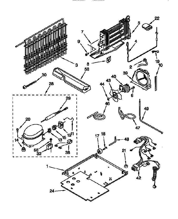Unit Diagram and Parts List for GT22DKMXGN00  Whirlpool Refrigerator