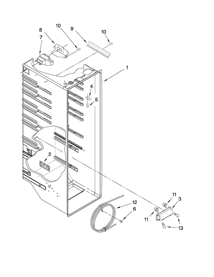Refrigerator Liner Parts Diagram and Parts List for 10659912703  Kenmore Refrigerator