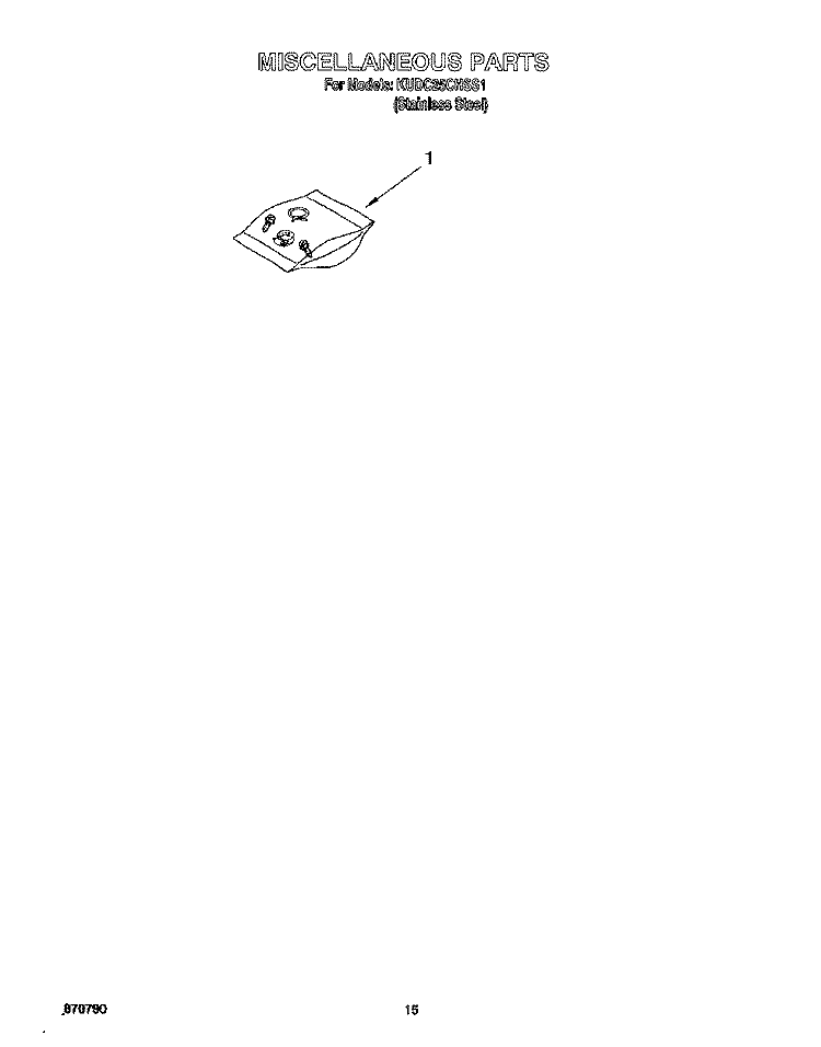 MISCELLANEOUS, LIT/OPTIONAL Diagram and Parts List for KUDC25CHSS1  KitchenAid Dishwasher
