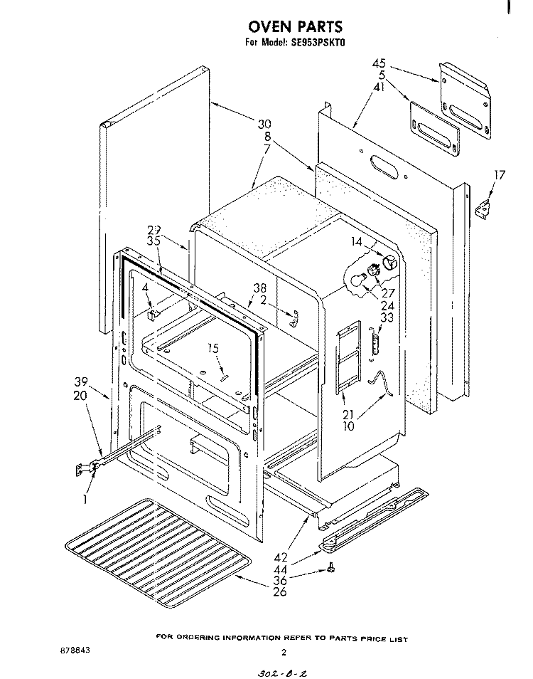 OVEN, LITERATURE AND OPTIONAL Diagram and Parts List for SE953PSKT0  Whirlpool Range