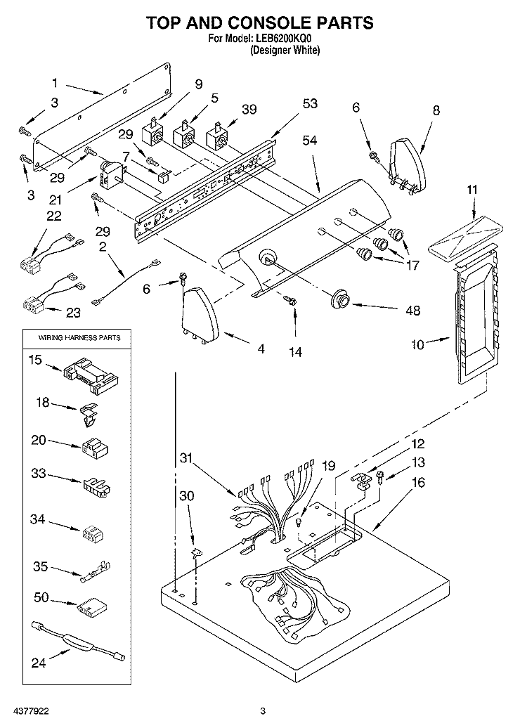 SECTION Diagram and Parts List for LEB6200KQ0  Whirlpool Dryer