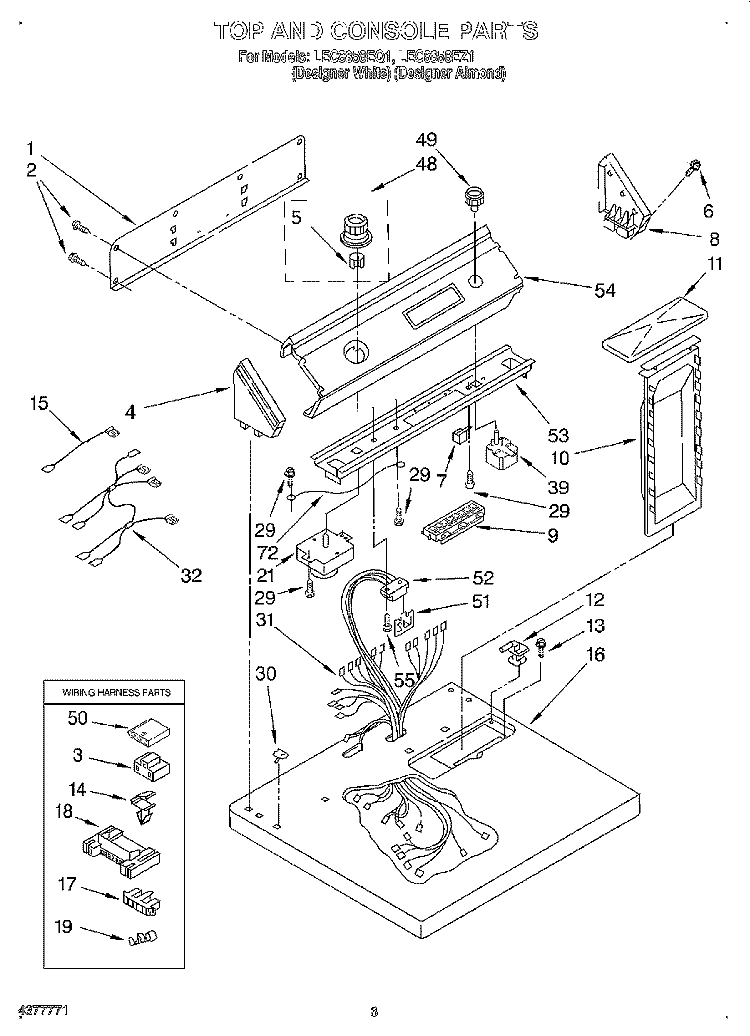 SECTION Diagram and Parts List for LEC8858EQ1  Whirlpool Dryer