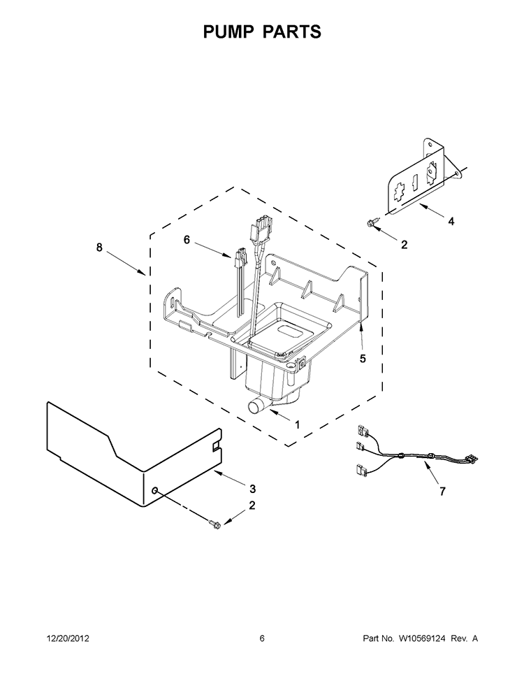 PUMP PARTS Diagram and Parts List for KUIC15NRXS2  KitchenAid Ice Maker