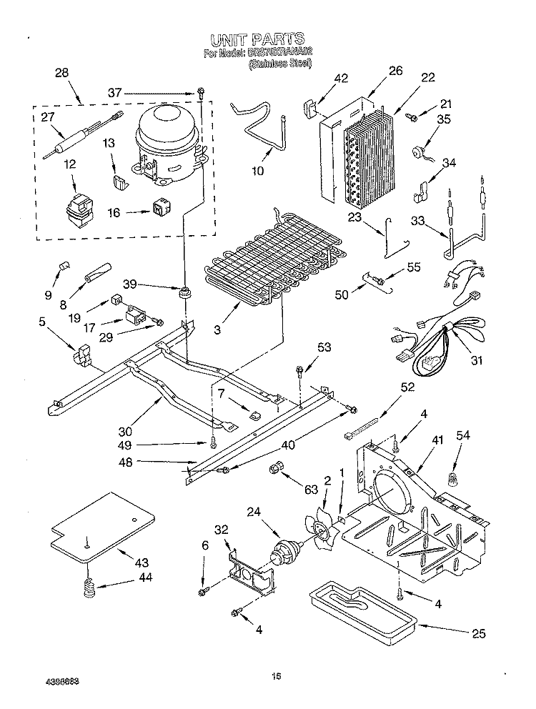 UNIT Diagram and Parts List for BRS70XRANA02  Whirlpool Refrigerator