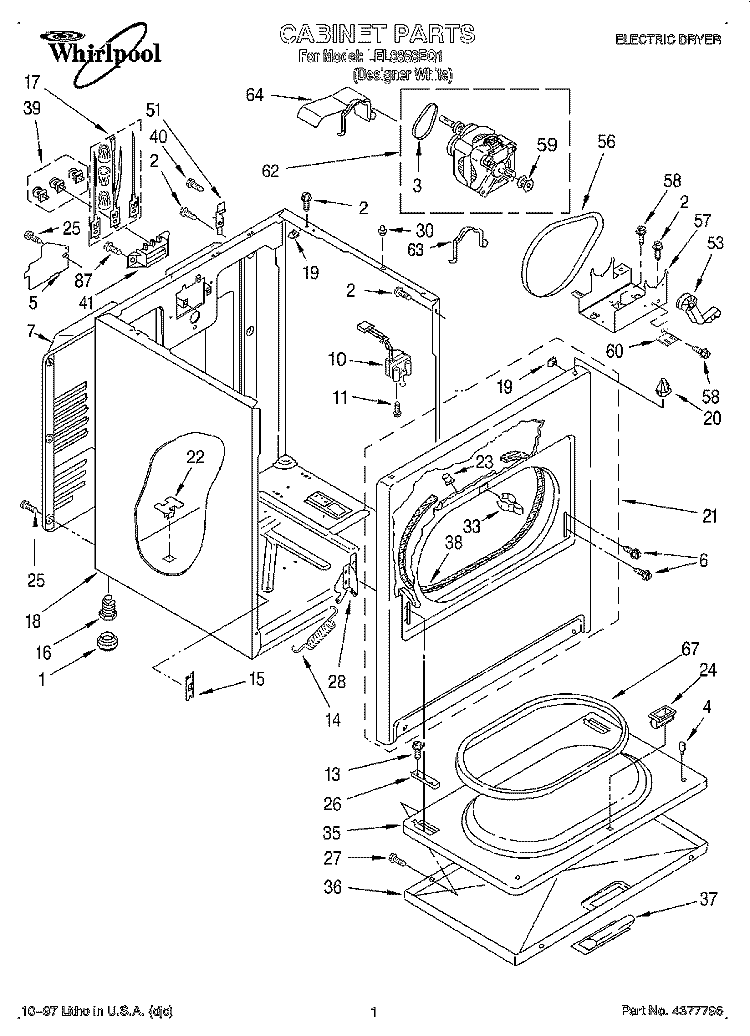 SECTION Diagram and Parts List for LEL8858EQ1  Whirlpool Dryer