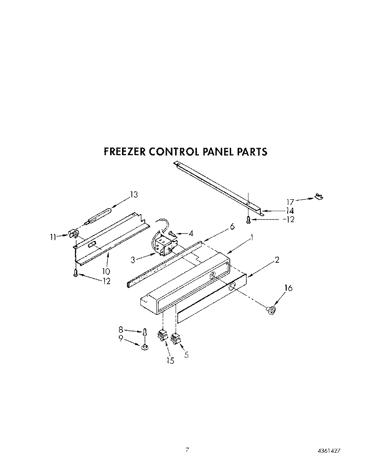 FREEZER CONTROL PANEL Diagram and Parts List for KSSS36DAX01  KitchenAid Refrigerator