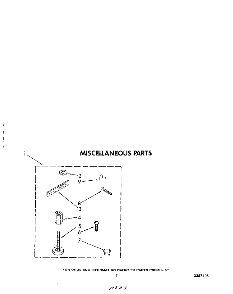 MISCELLANEOUS Diagram and Parts List for AL6245VL0  Whirlpool Washer