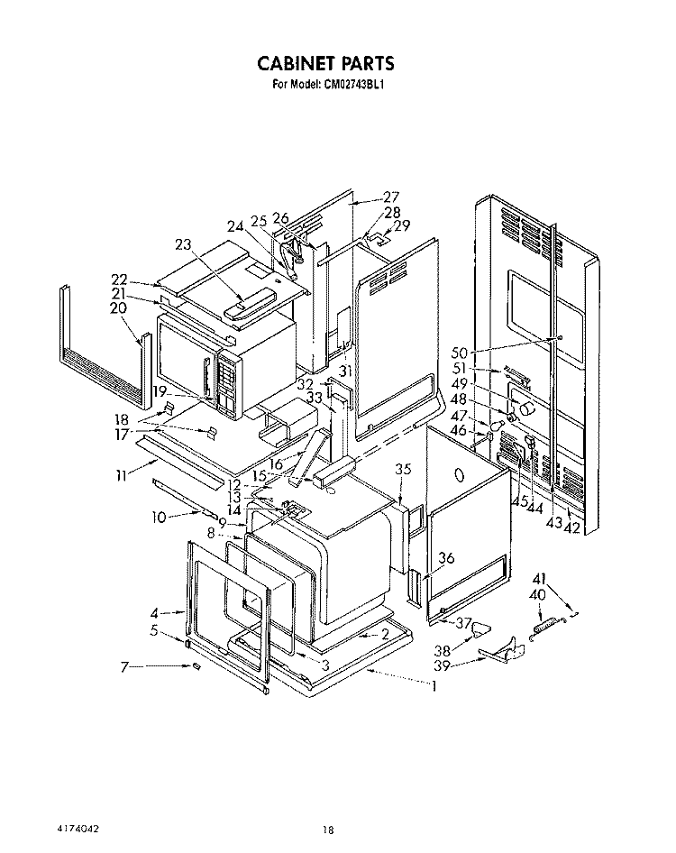 CABINET Diagram and Parts List for CM02743BL1  KitchenAid Wall Oven