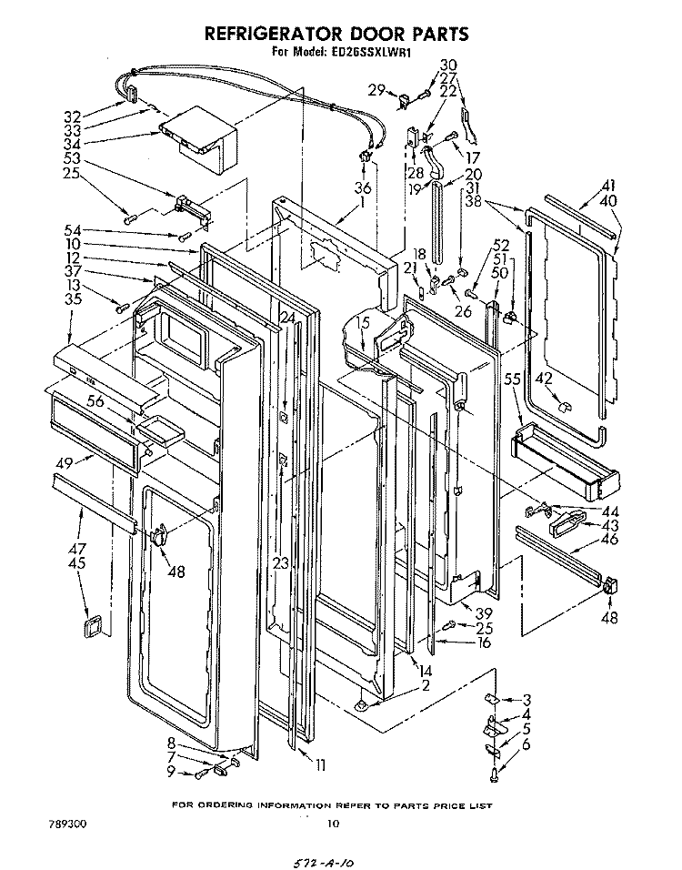 REFRIGERATOR DOOR Diagram and Parts List for ED26SSXLWR1  Whirlpool Refrigerator