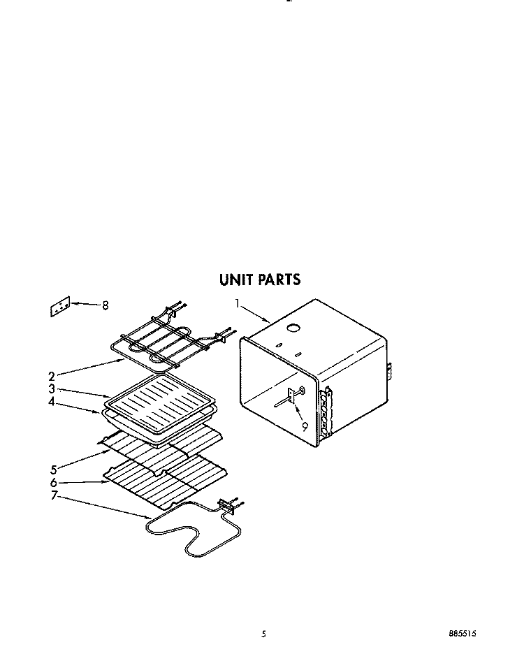 UNIT Diagram and Parts List for RB760PXYQ2  Whirlpool Wall Oven