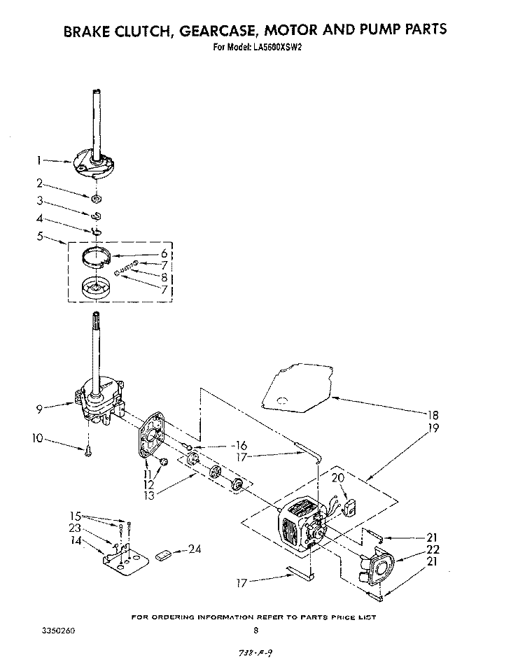 SECTION Diagram and Parts List for LA5600XSW2  Whirlpool Washer