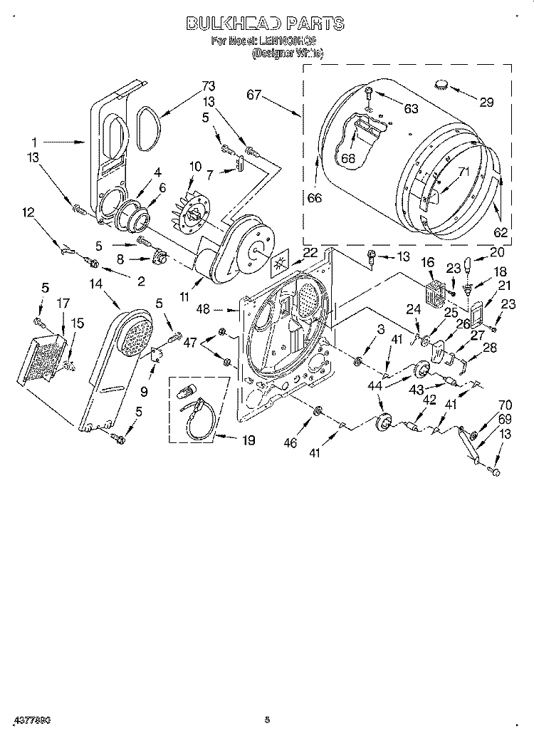 SECTION Diagram and Parts List for LEN1000HQ0  Whirlpool Dryer