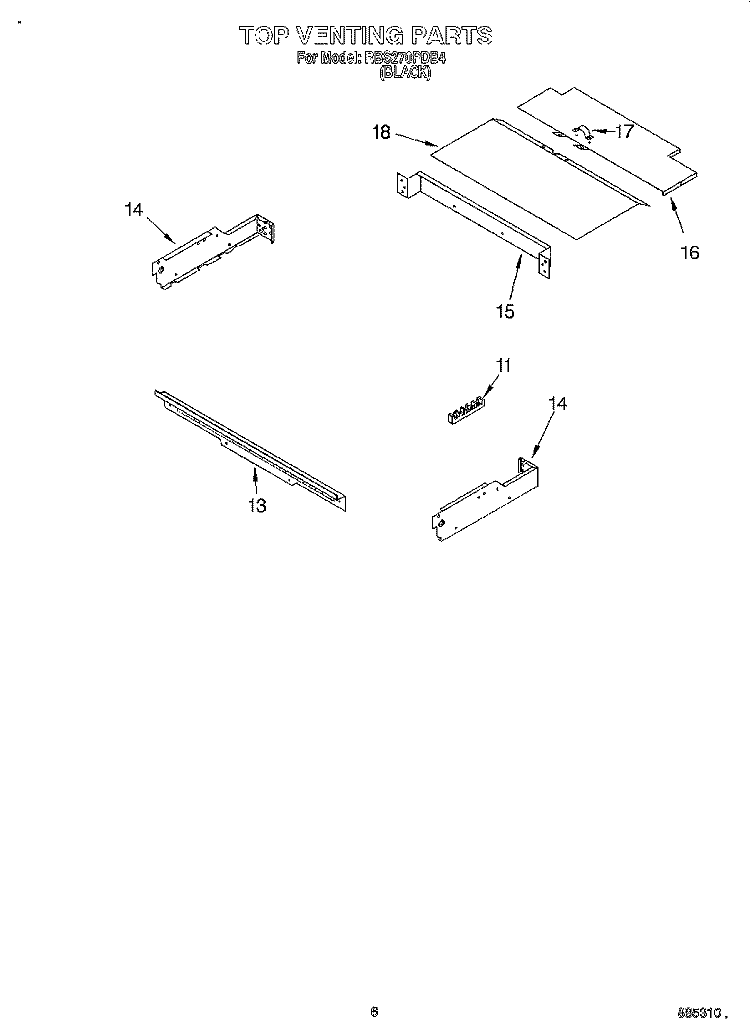TOP VENTING, OPTIONAL Diagram and Parts List for RBS270PDB4  Whirlpool Wall Oven