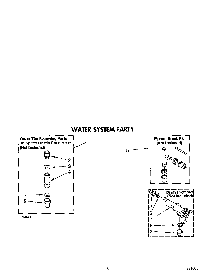 WATER SYSTEM Diagram and Parts List for RAL6245AG0  Whirlpool Washer