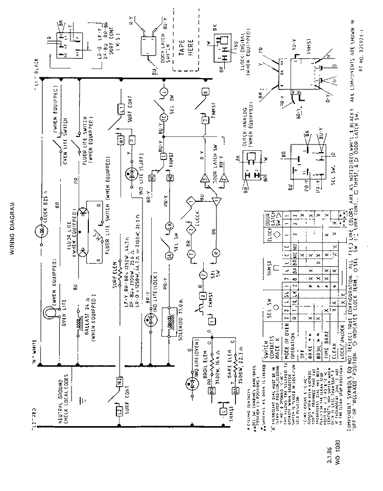 SECTION Diagram and Parts List for 2336W0A  Roper Range