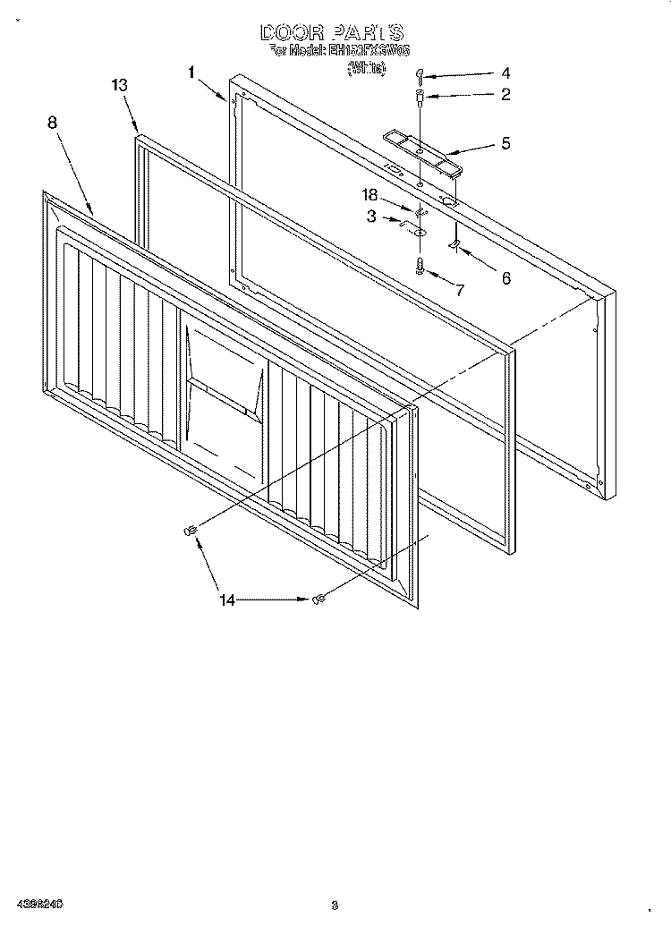 SECTION Diagram and Parts List for EH150FXGW05  Whirlpool Freezer