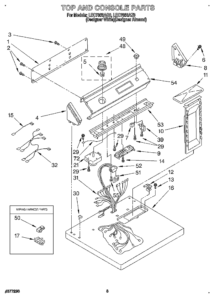 SECTION Diagram and Parts List for LEC7858AZ0  Whirlpool Dryer