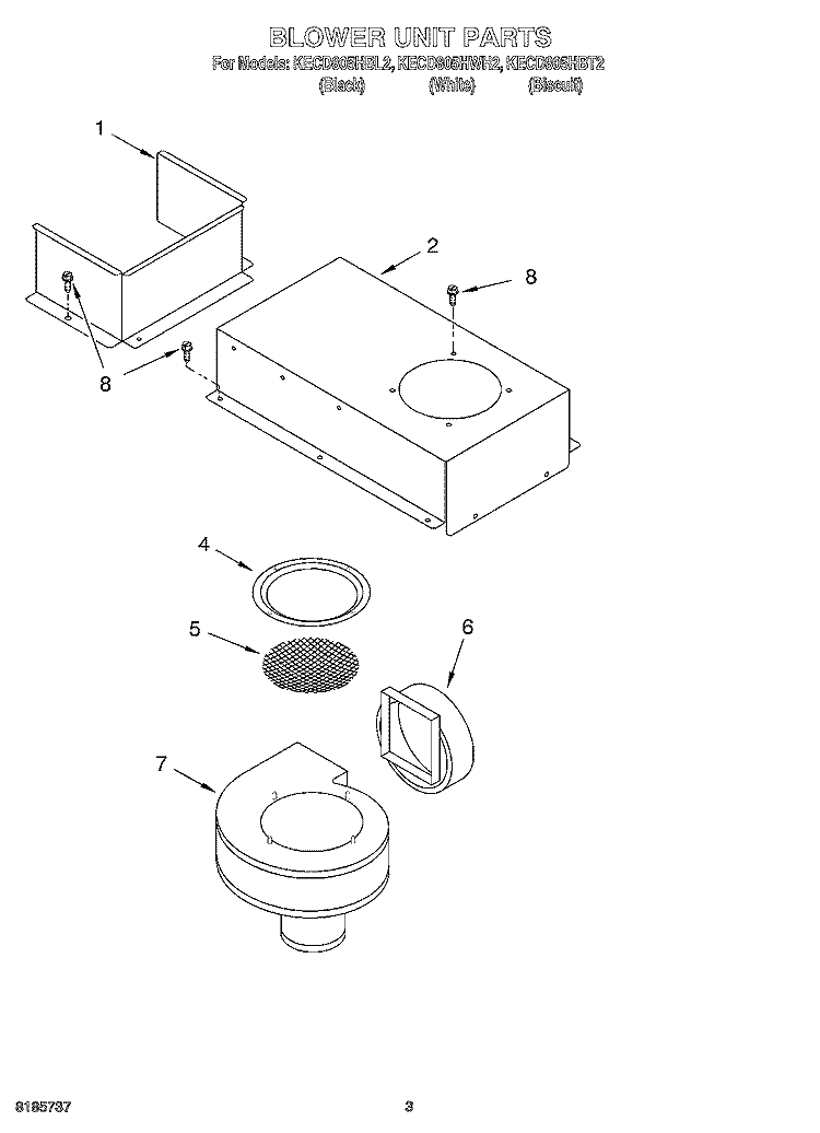SECTION Diagram and Parts List for KECD805HBL2  KitchenAid Cooktop