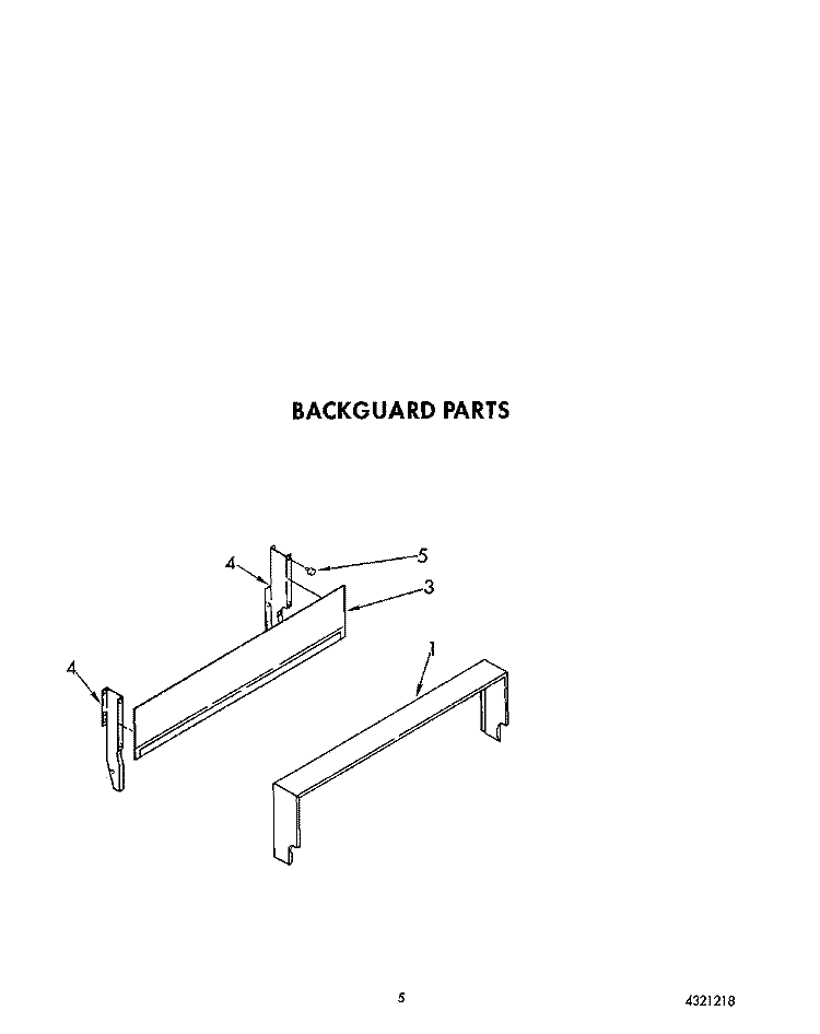 BACKGUARD Diagram and Parts List for FGP210VW4  Roper Range