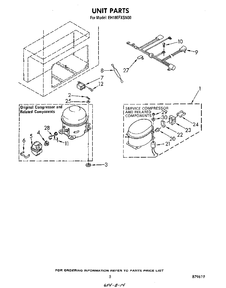 SECTION Diagram and Parts List for EH180FXSN00  Whirlpool Freezer
