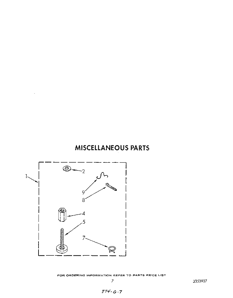 MISCELLANEOUS Diagram and Parts List for 6LA5800XTM0  Whirlpool Washer