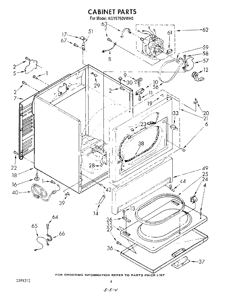 CABINET Diagram and Parts List for KGYE750VHT0  KitchenAid Dryer