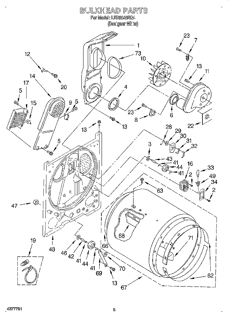 SECTION Diagram and Parts List for LER5848EQ4  Whirlpool Dryer
