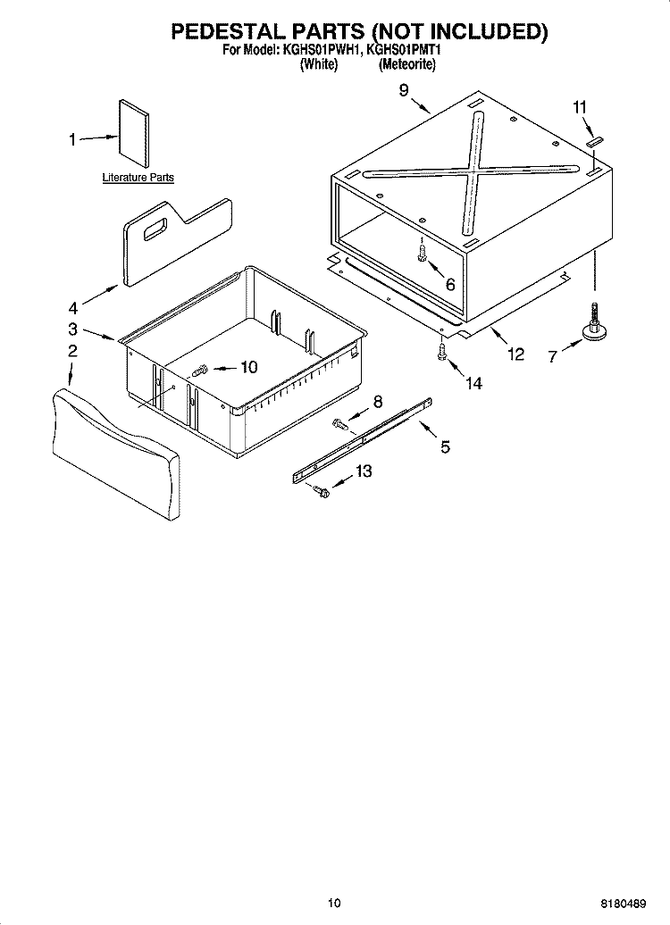 PEDESTAL PARTS (NOT INCLUDED), OPTIONAL PARTS (NOT INCLUDED) Diagram and Parts List for KGHS01PWH1  KitchenAid Dryer